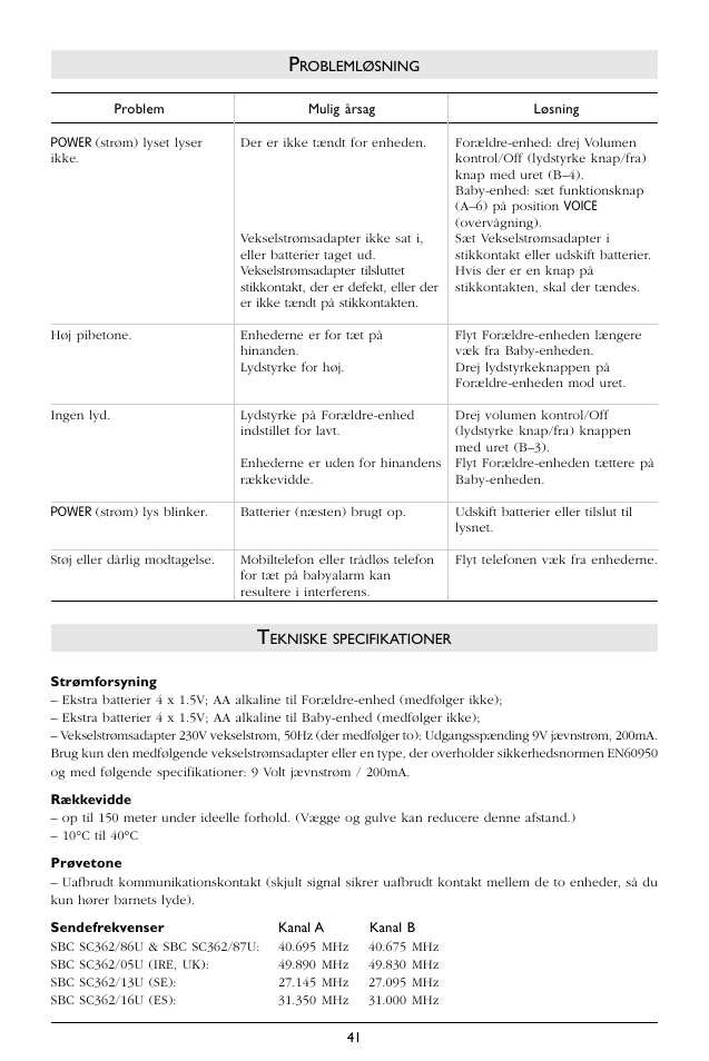 Philips SC362 User Manual | Page 42 / 51