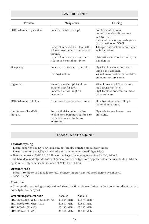 Philips SC362 User Manual | Page 46 / 51