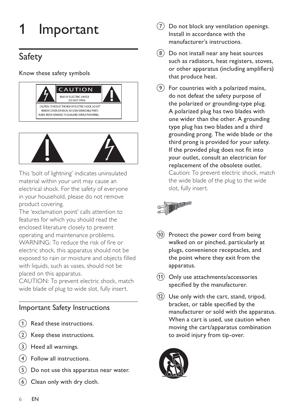 1 important | Philips DCM109 User Manual | Page 6 / 25