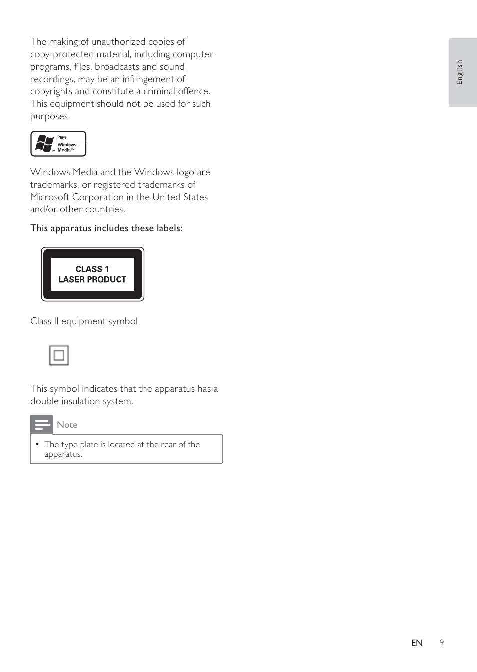 Philips DCM109 User Manual | Page 9 / 25