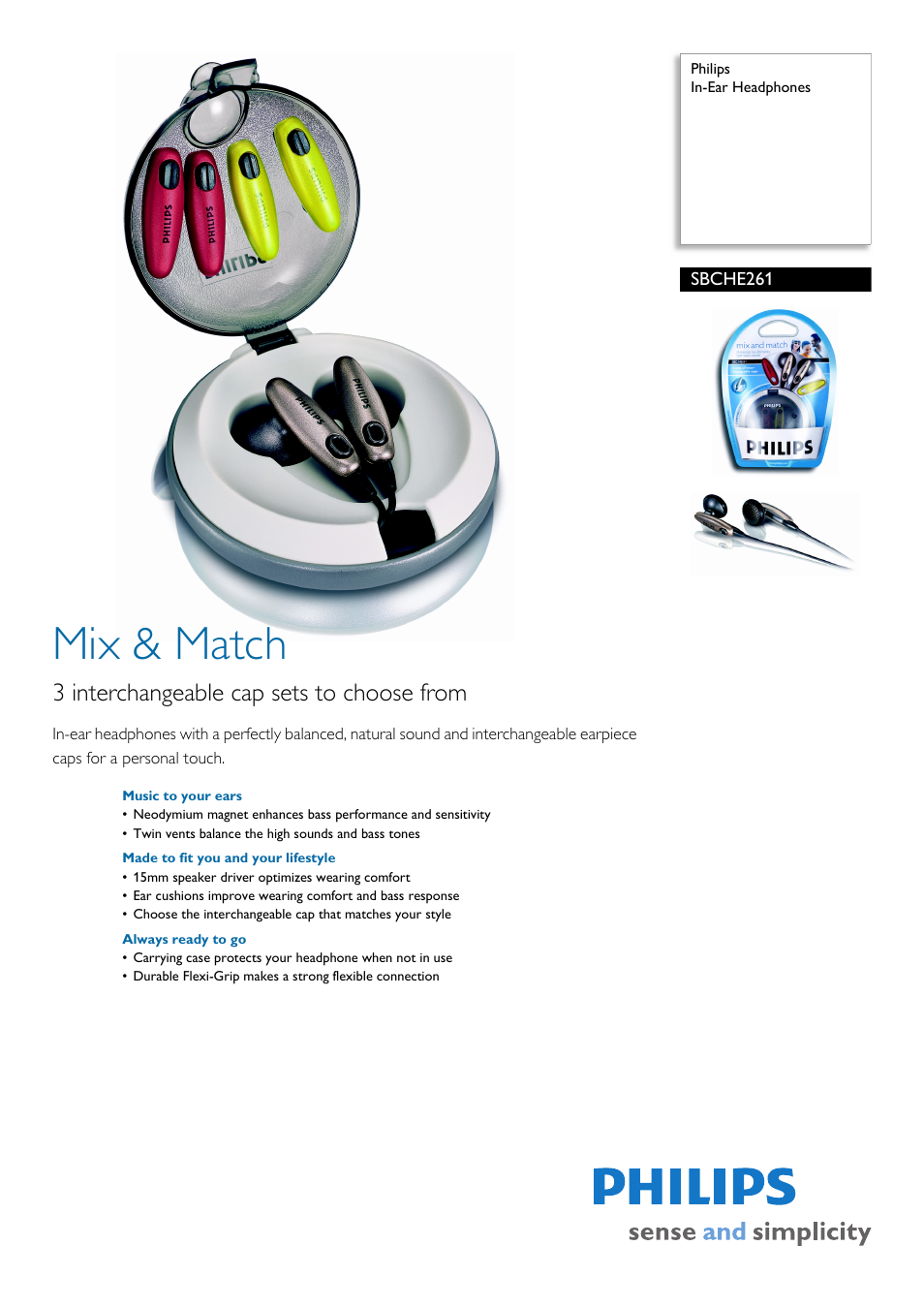 Philips SBCHE261 User Manual | 2 pages