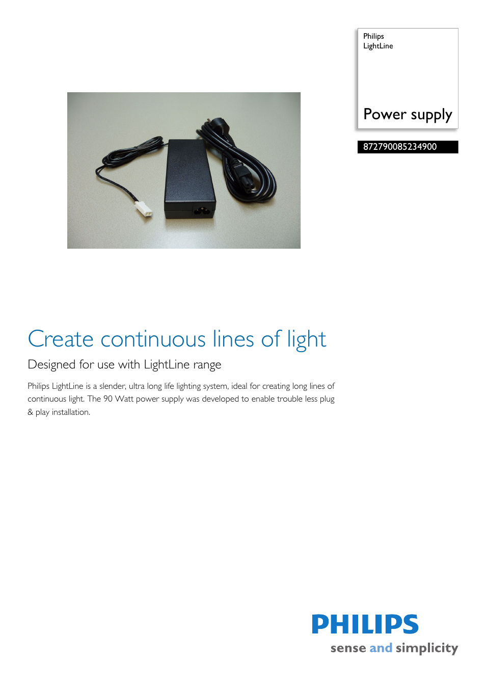 Philips LightLine 872790085234900 User Manual | 2 pages