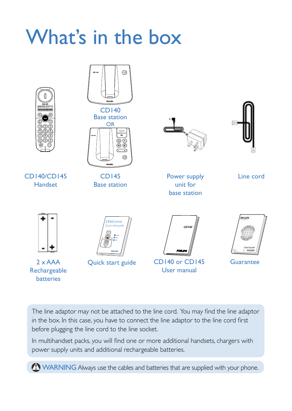 What’s in the box | Philips CD 145 User Manual | Page 2 / 6