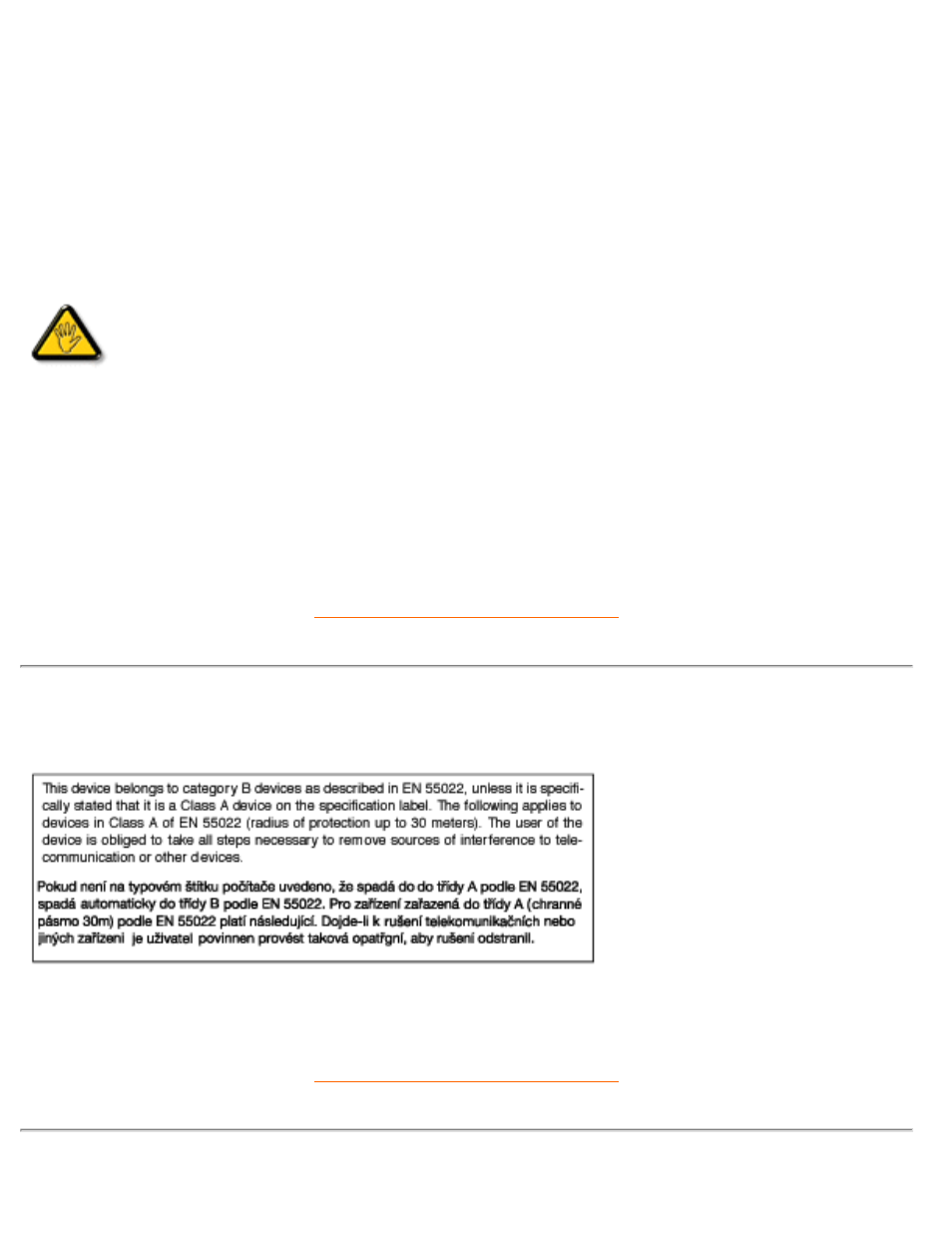 En 55022 compliance (czech republic, Only), Vcci class 2 notice (japan only) | Philips 107F User Manual | Page 76 / 112