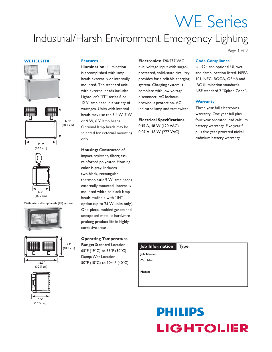 Philips WE Series User Manual | 2 pages
