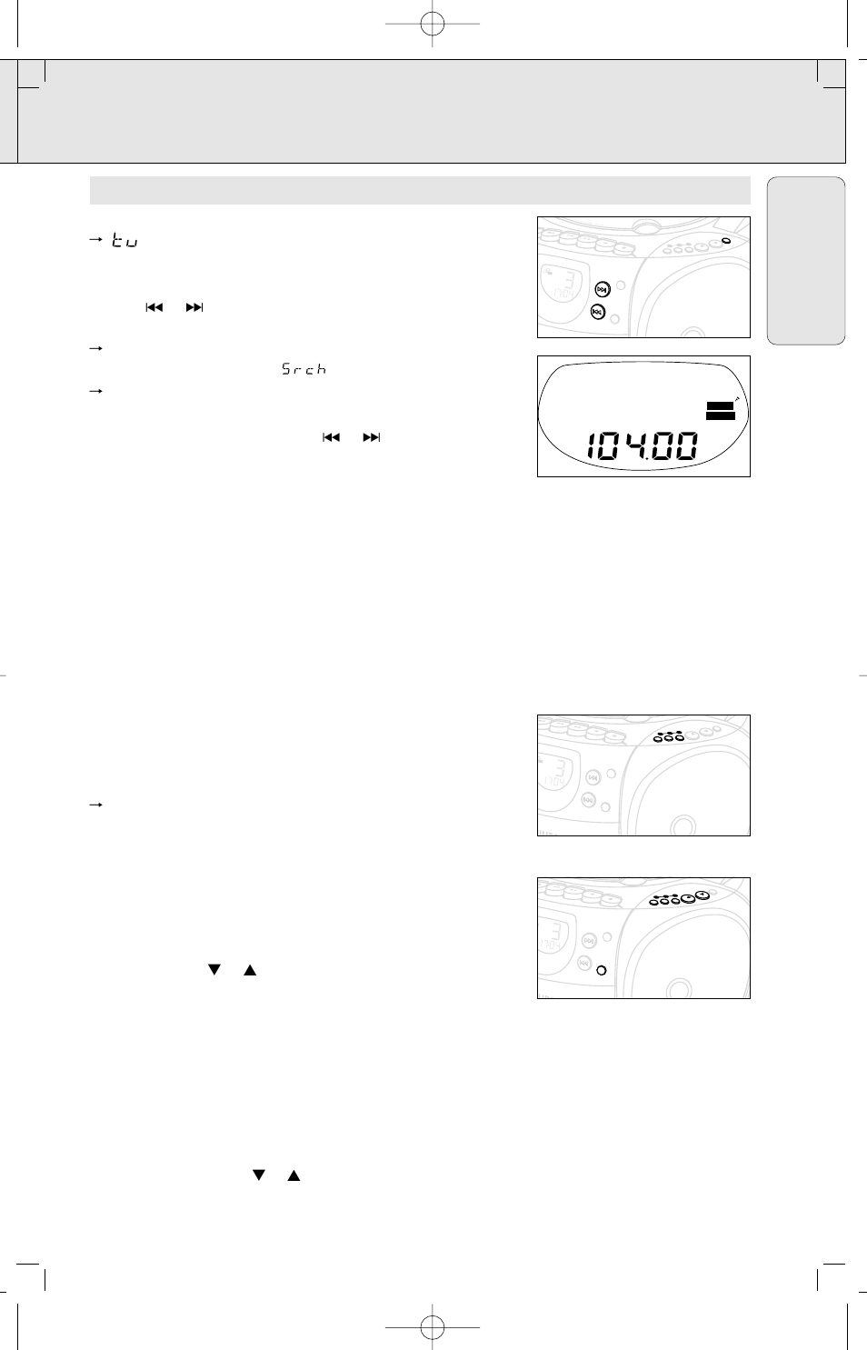 Digital tuner, English, Stereo | Program | Philips AZ 1145 User Manual | Page 11 / 44