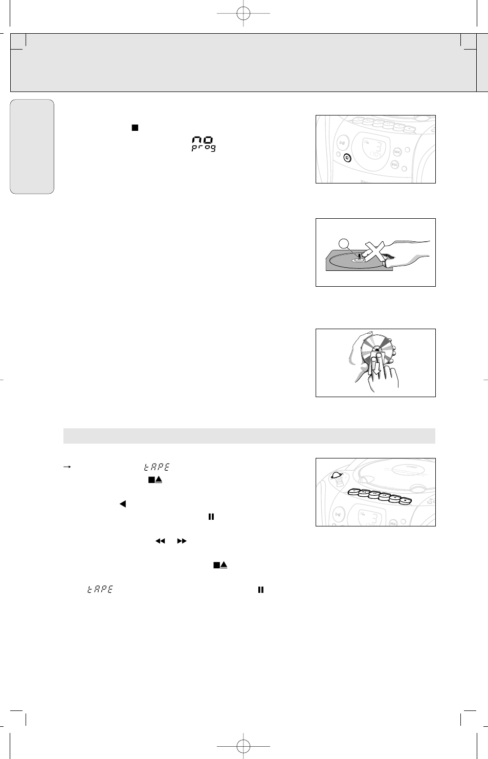 Cd player cassette recorder, English | Philips AZ 1145 User Manual | Page 14 / 44