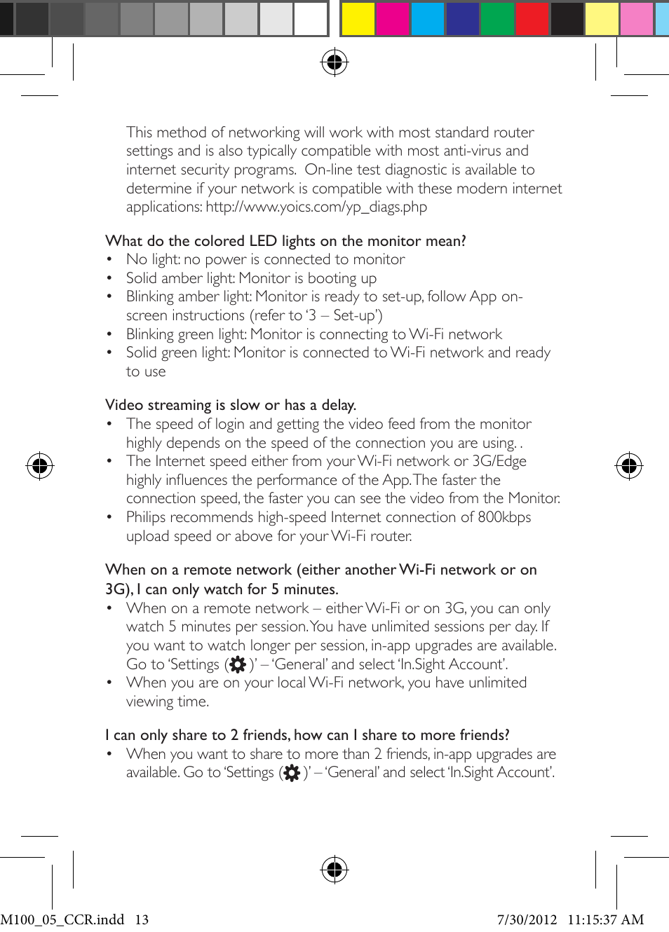 Philips M100 User Manual | Page 13 / 16