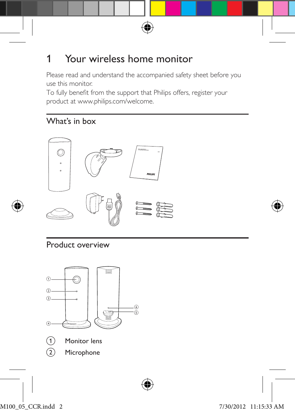 Philips M100 User Manual | Page 2 / 16