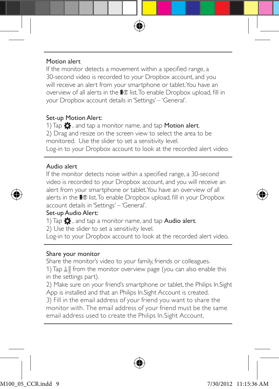 Philips M100 User Manual | Page 9 / 16