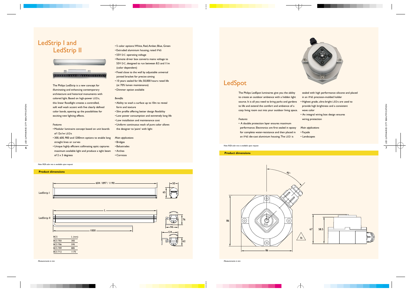 Ledstrip i and ledstrip ii, Ledspot | Philips LED Luminaires User Manual | Page 5 / 8