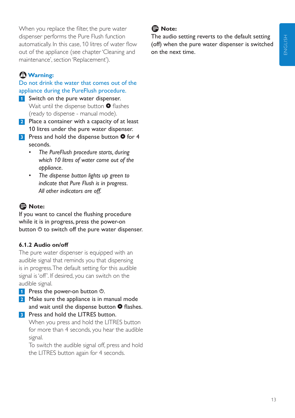 5 confirming filter replacement | Philips WP3892 User Manual | Page 13 / 64