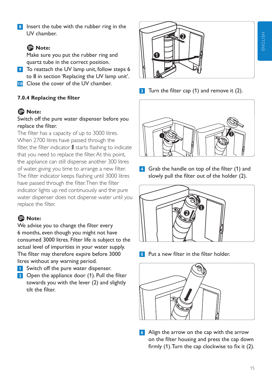 1 removing the rechargeable battery, 1 guarantee restrictions, 9 guarantee and service | 10 technical data | Philips WP3892 User Manual | Page 15 / 64