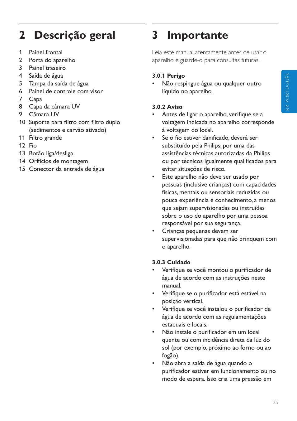 4 conformidade com padrões, 3 importante, 2 descrição geral | Philips WP3892 User Manual | Page 25 / 64