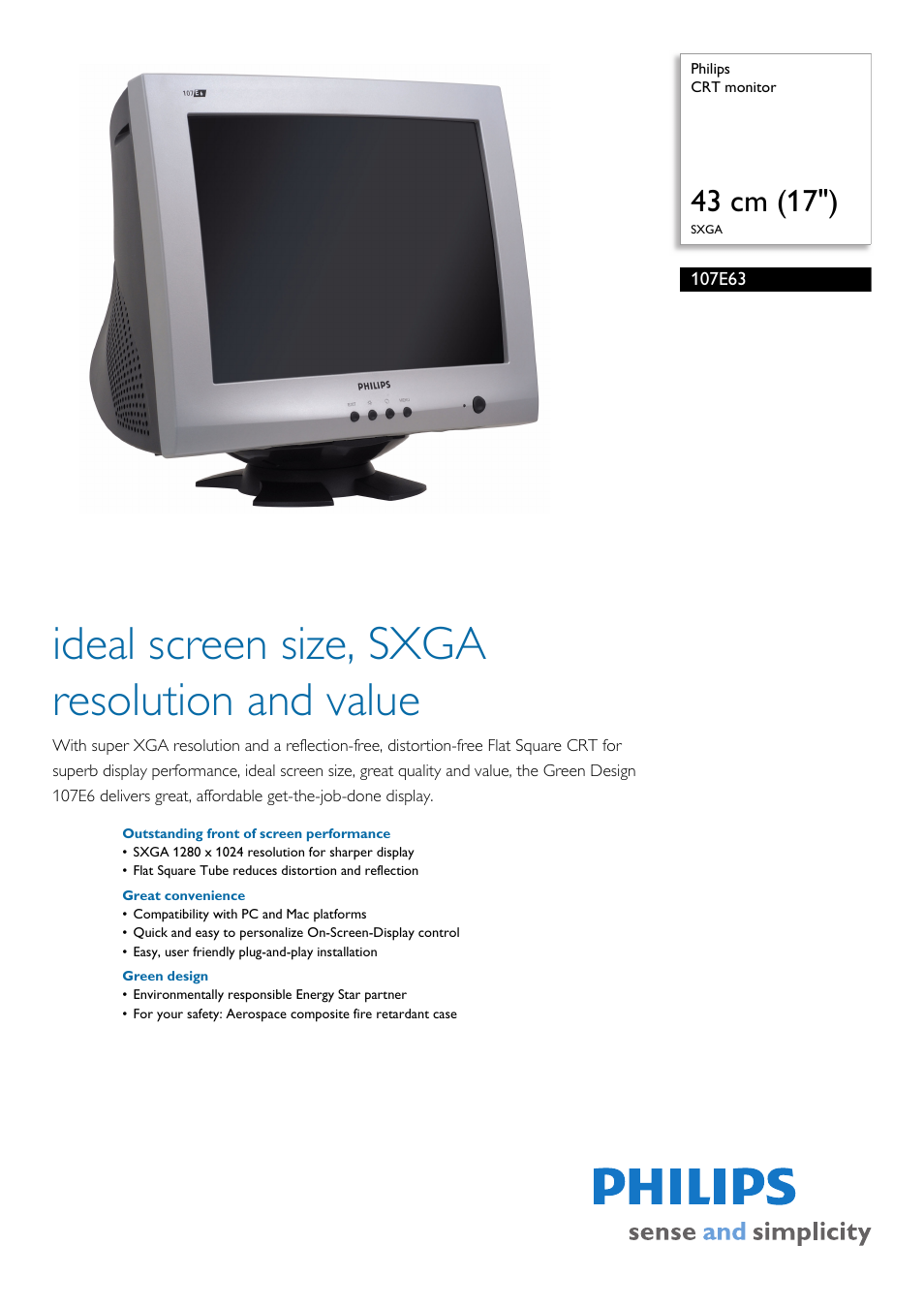 Philips 107E63 User Manual | 2 pages
