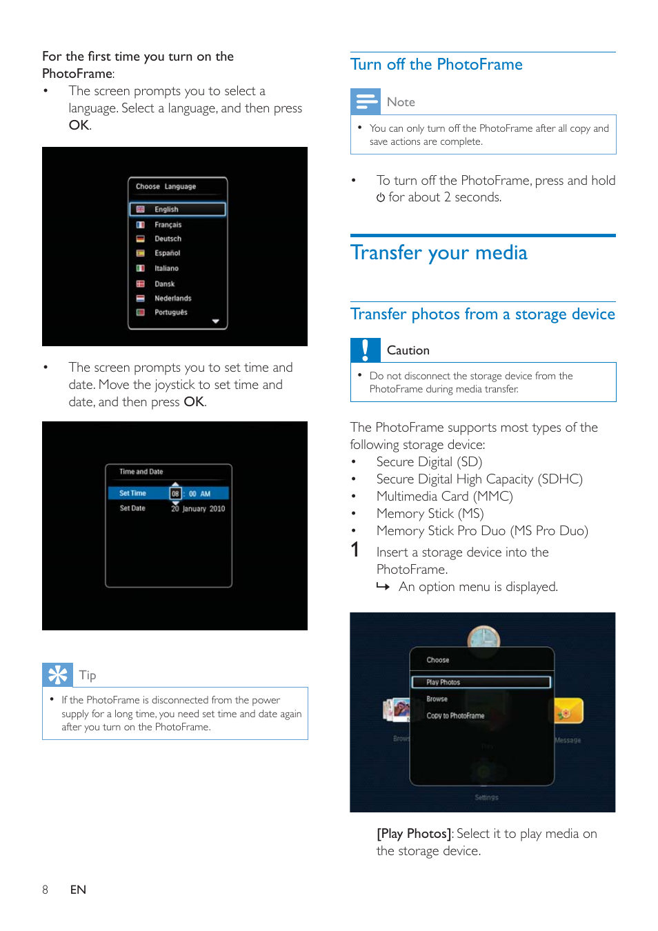 Transfer your media | Philips SPF4608 User Manual | Page 10 / 34