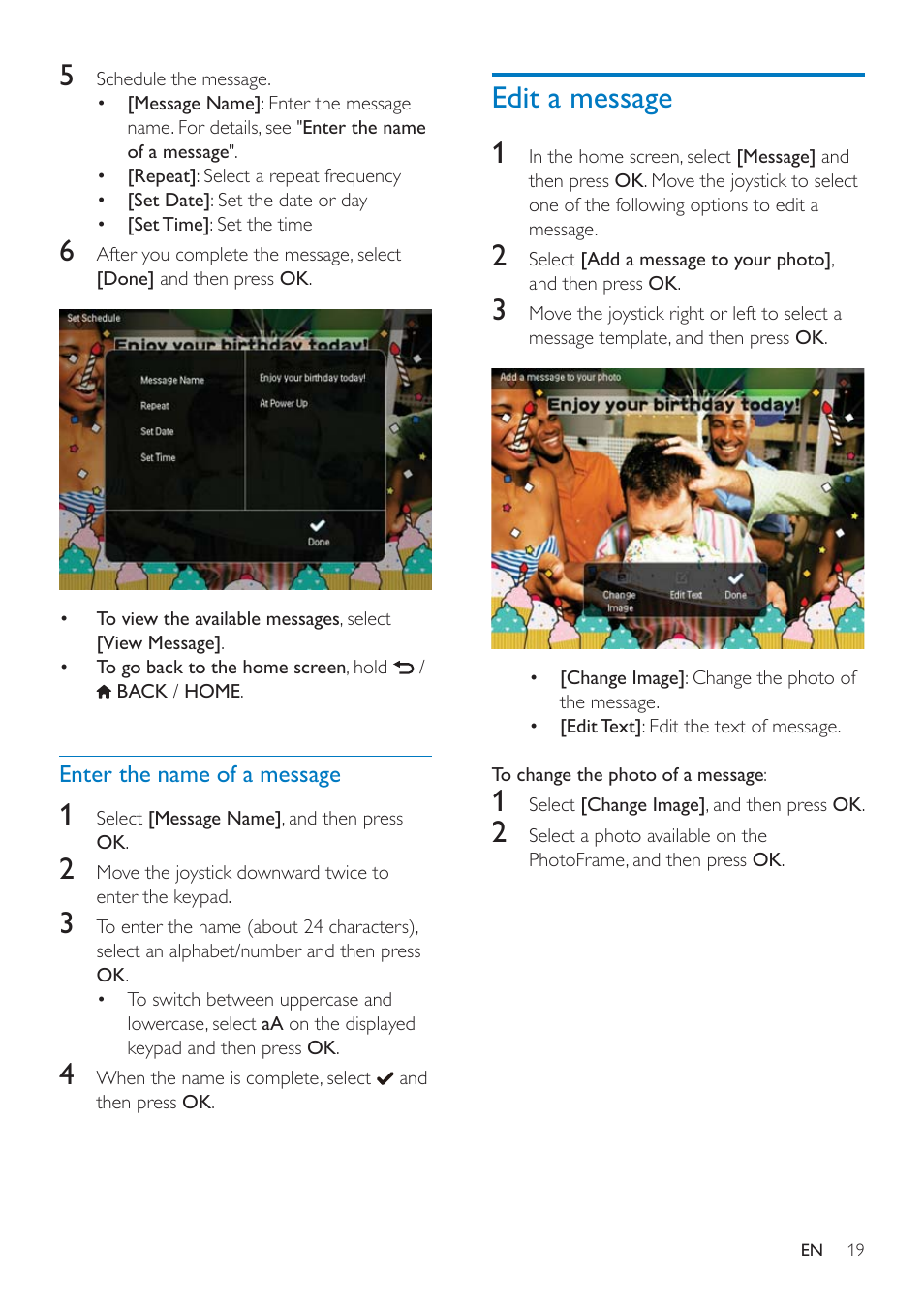 Edit a message | Philips SPF4608 User Manual | Page 21 / 34