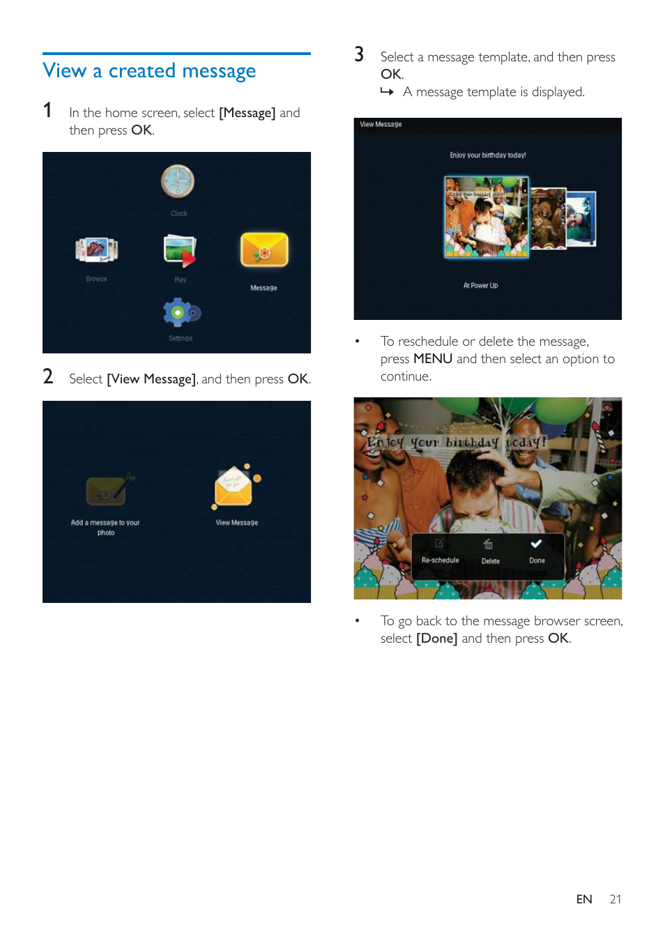 View a created message | Philips SPF4608 User Manual | Page 23 / 34