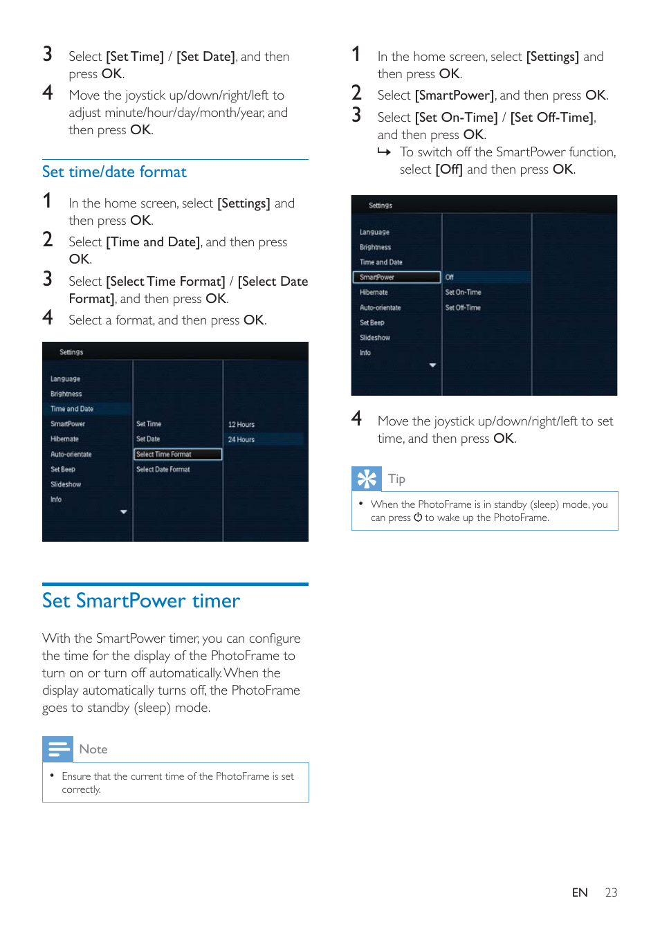 Set smartpower timer | Philips SPF4608 User Manual | Page 25 / 34