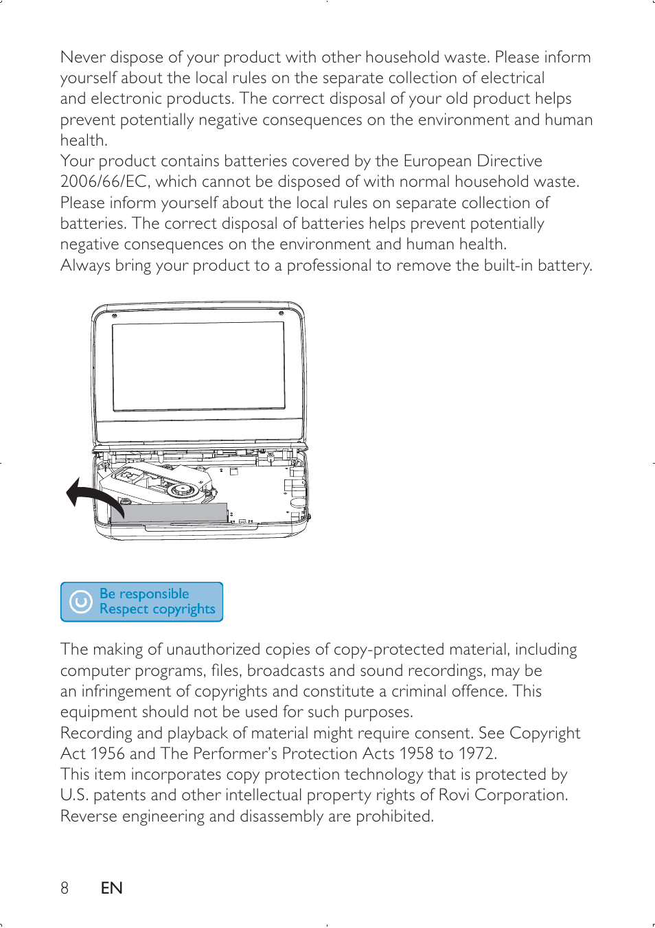 Philips PD709/05 User Manual | Page 8 / 21