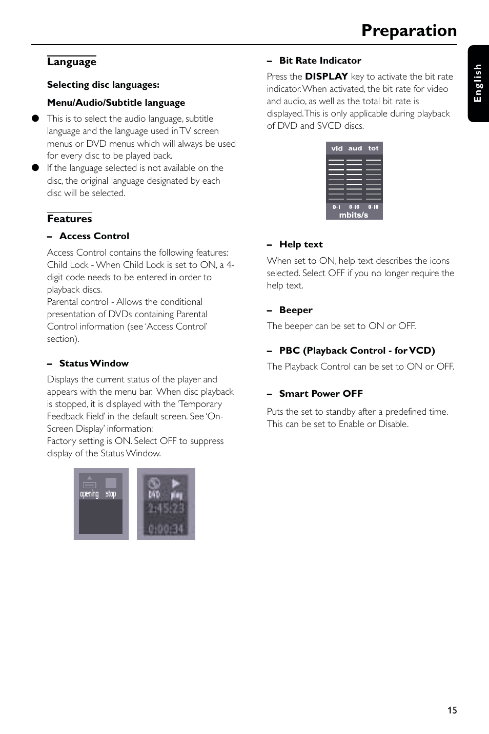 Preparation | Philips DVD723 User Manual | Page 15 / 26