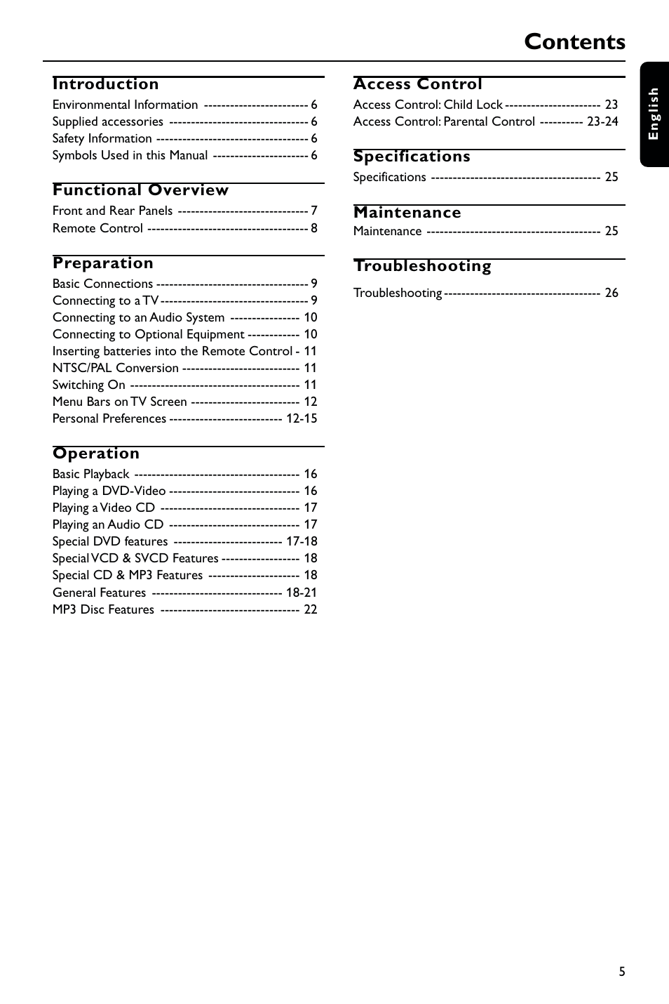 Philips DVD723 User Manual | Page 5 / 26
