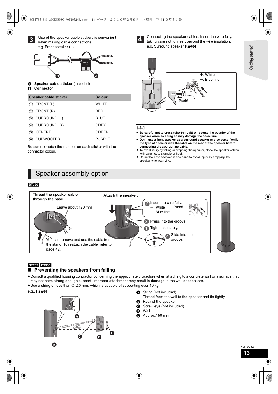 Speaker assembly option | Philips SC-BT735 User Manual | Page 13 / 52