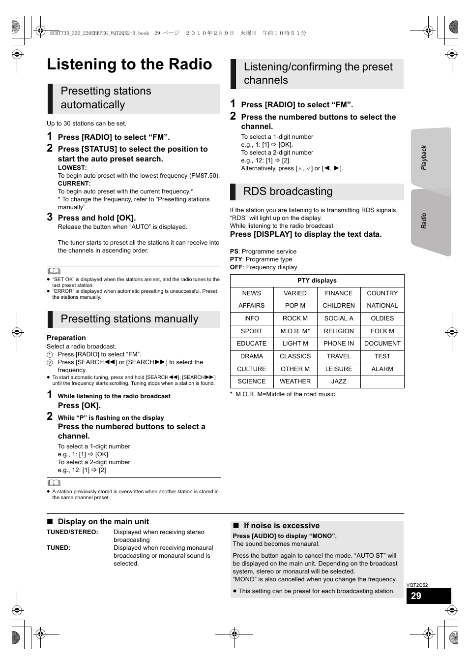 Listening to the radio | Philips SC-BT735 User Manual | Page 29 / 52