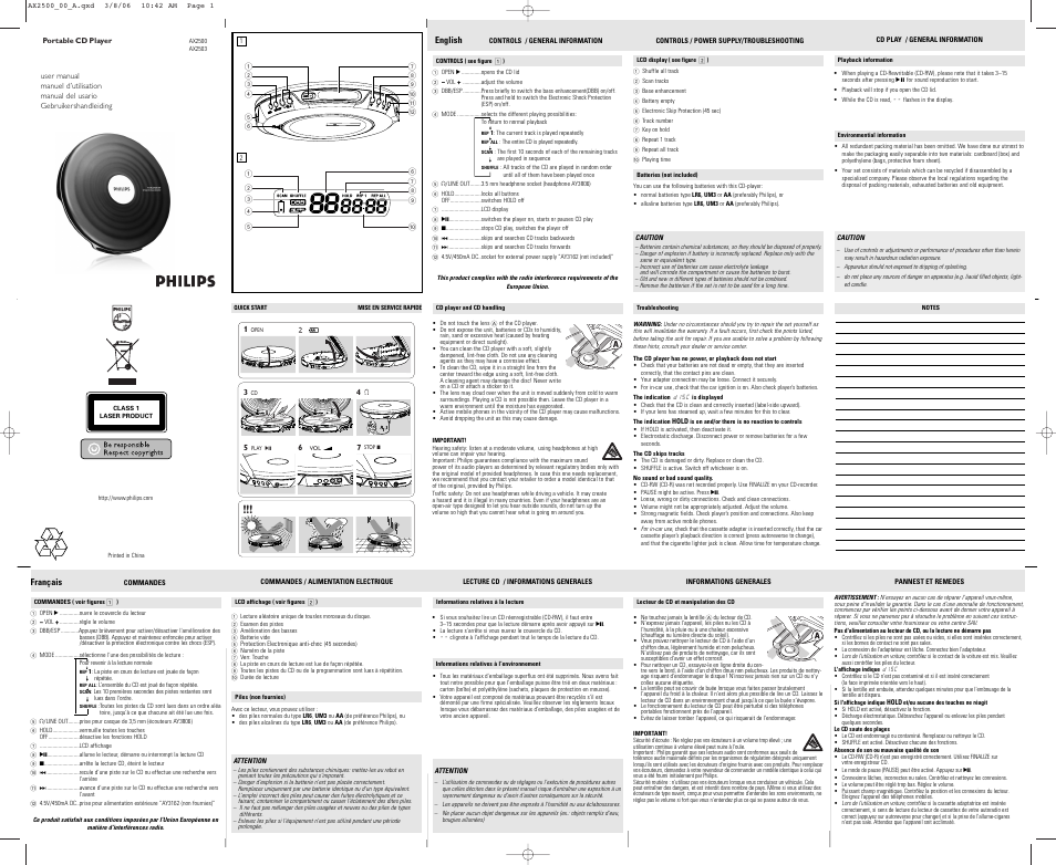 Philips AX2506/02 User Manual | 2 pages