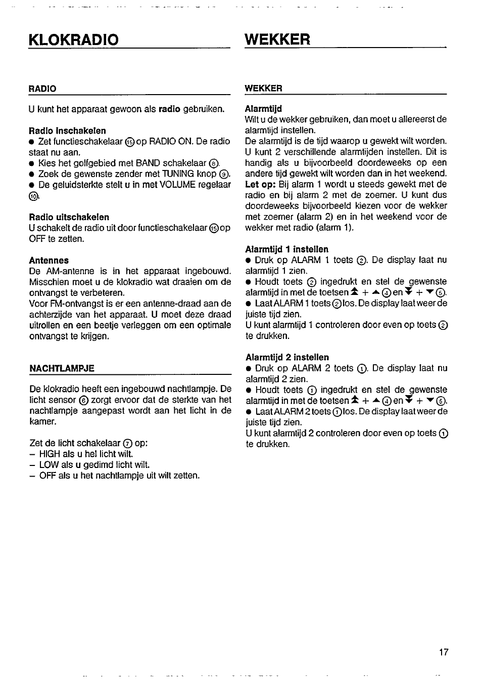 Klokradio wekker | Philips AJ3602/05 User Manual | Page 5 / 10
