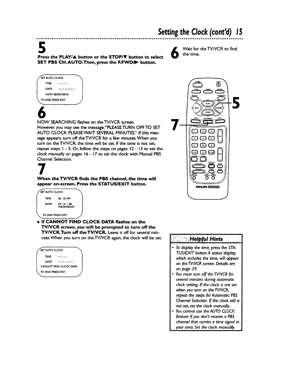 Setting the clock (confd) 15 | Philips CCZ194AT User Manual | Page 15 / 60