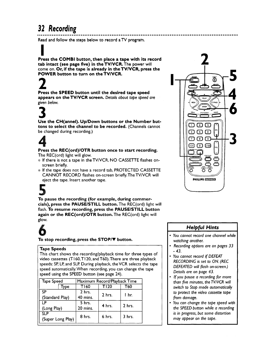 32 recording | Philips CCZ194AT User Manual | Page 32 / 60