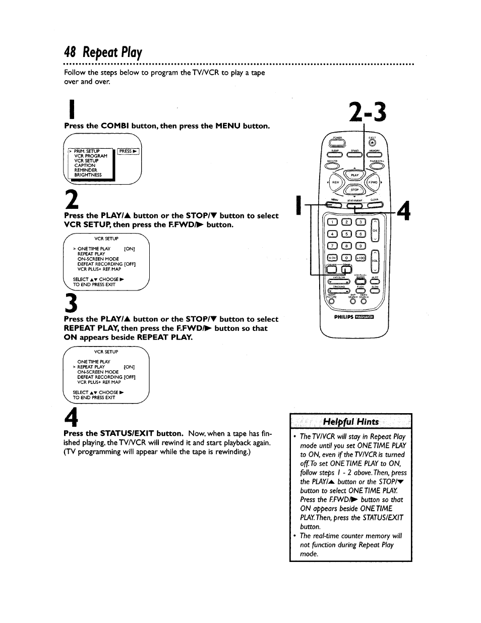 48 repeat play | Philips CCZ194AT User Manual | Page 48 / 60