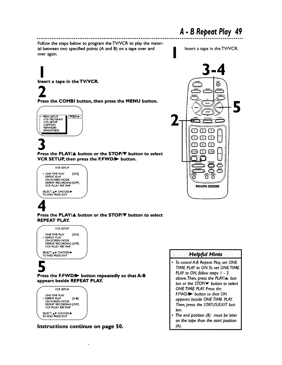 A - b repeat play 49 | Philips CCZ194AT User Manual | Page 49 / 60