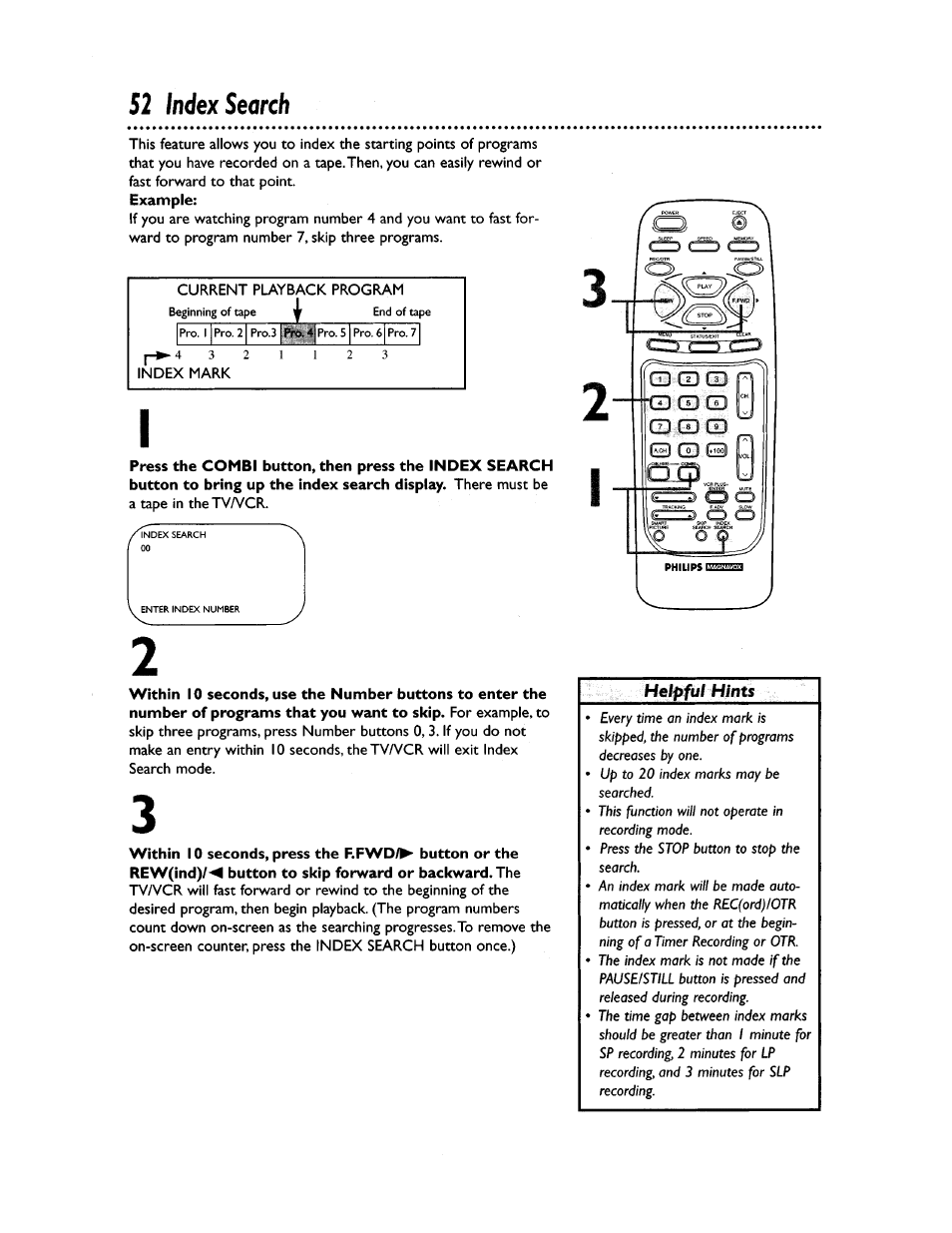 Index search | Philips CCZ194AT User Manual | Page 52 / 60