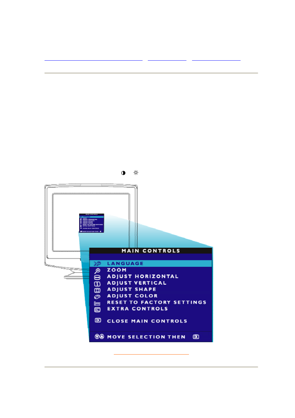 On-screen display | Philips 107S9 User Manual | Page 3 / 22