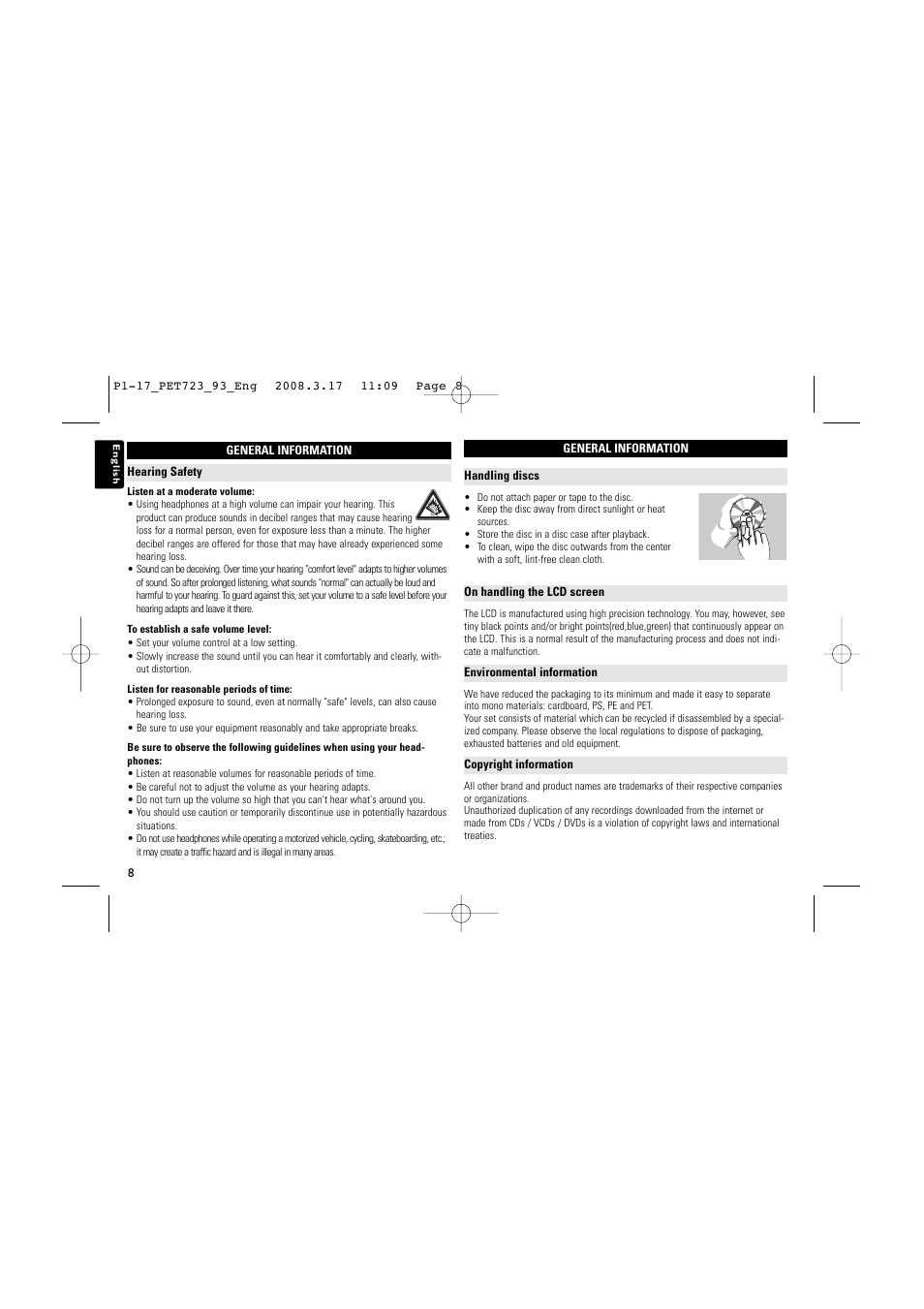 Philips PET723/93 User Manual | Page 7 / 17