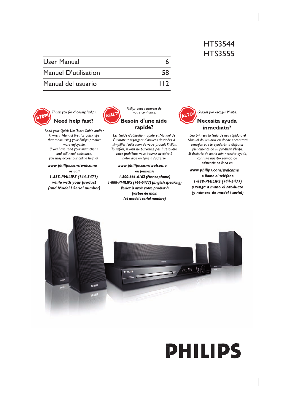 Philips HTS3555 User Manual | 57 pages