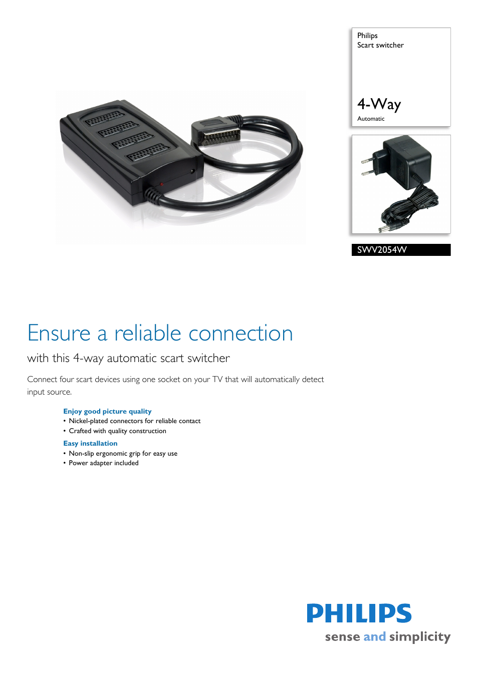 Philips SWV2054W User Manual | 2 pages