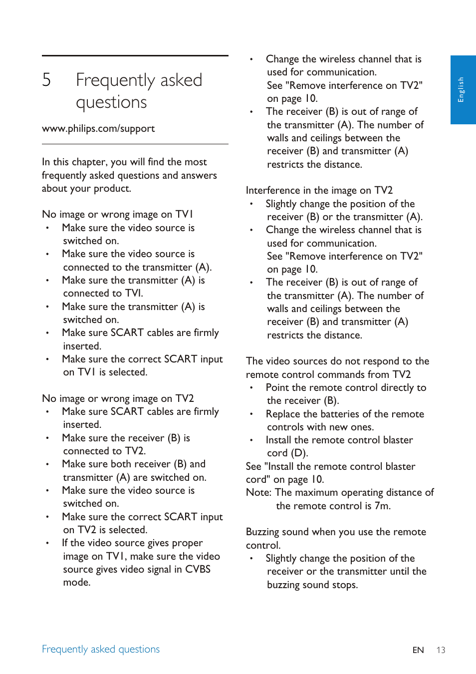 5frequently asked questions | Philips SLV3105 User Manual | Page 13 / 18