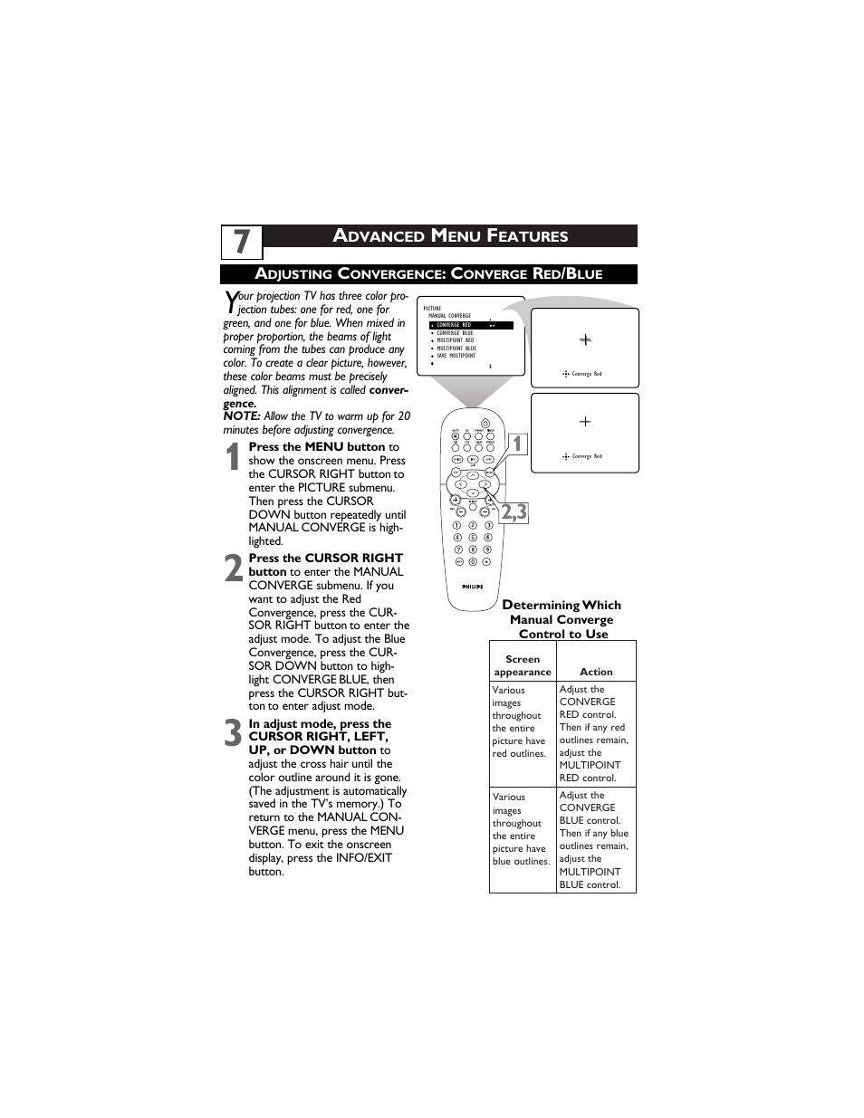 Dvanced, Eatures | Philips 51PP9910 User Manual | Page 9 / 36