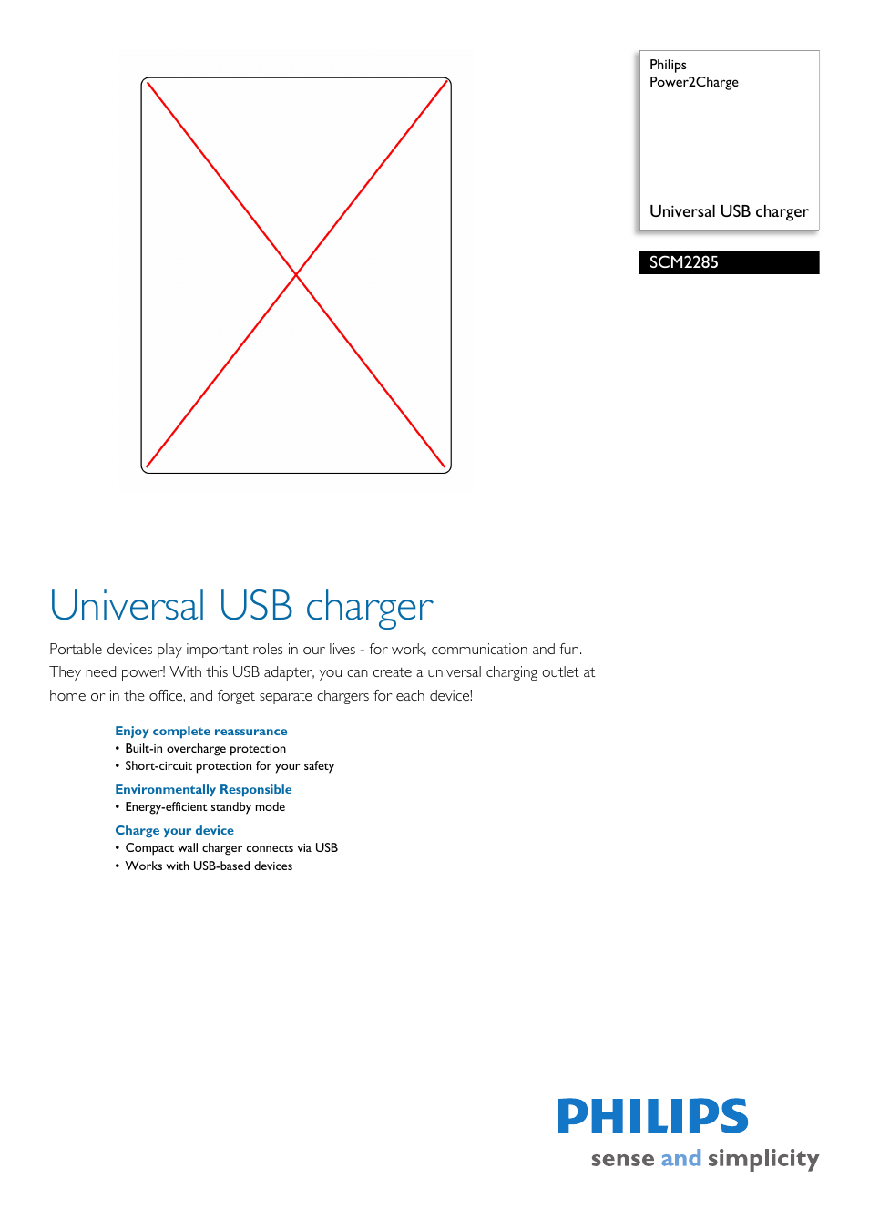 Philips Power2Charge SCM2285 User Manual | 2 pages