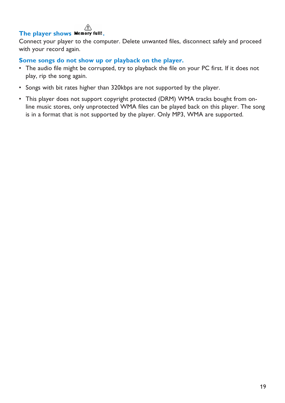 Philips Audio Player SA2101 User Manual | Page 19 / 22