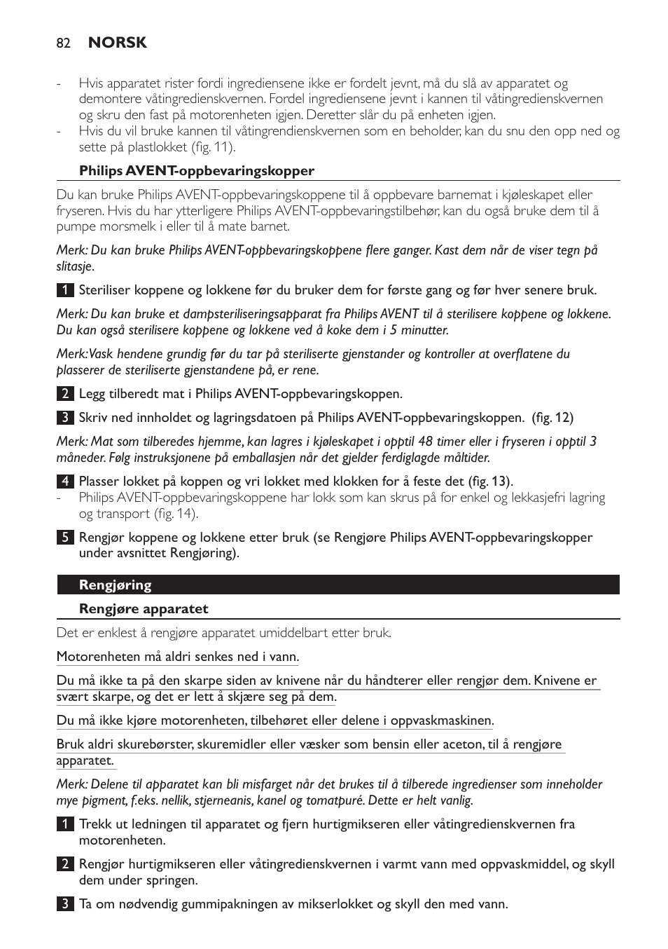 Tips, Philips avent-oppbevaringskopper, Rengjøring | Rengjøre apparatet | Philips AVENT SCF860/20 User Manual | Page 82 / 108