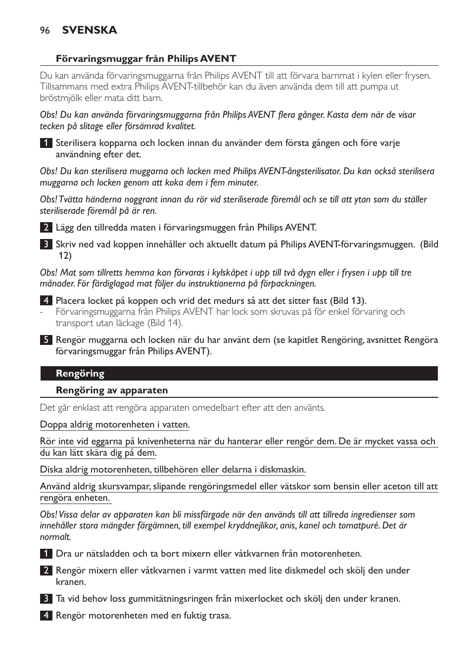 Förvaringsmuggar från philips avent, Rengöring, Rengöring av apparaten | Philips AVENT SCF860/20 User Manual | Page 96 / 108