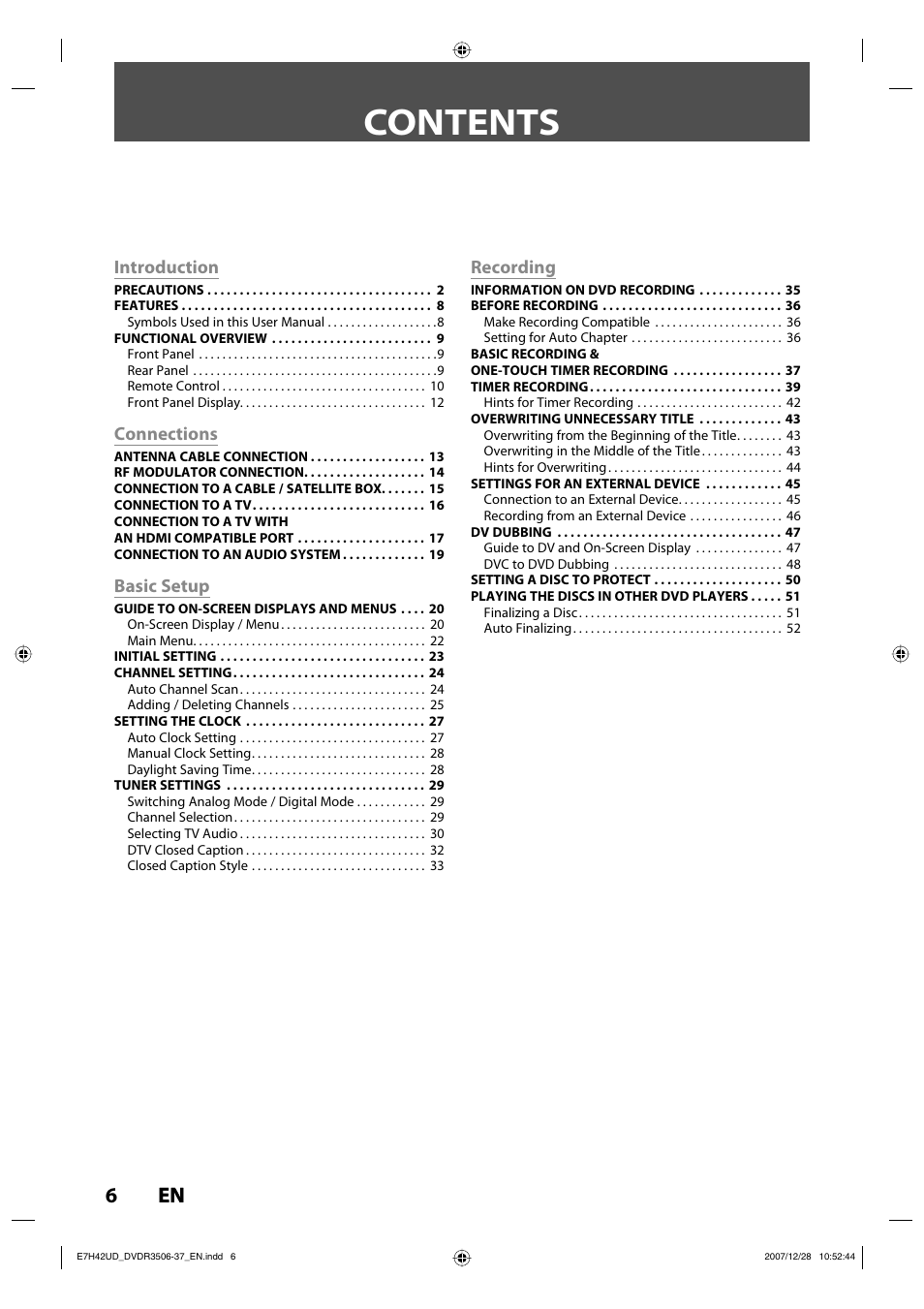 Philips DVDR3537 User Manual | Page 6 / 108