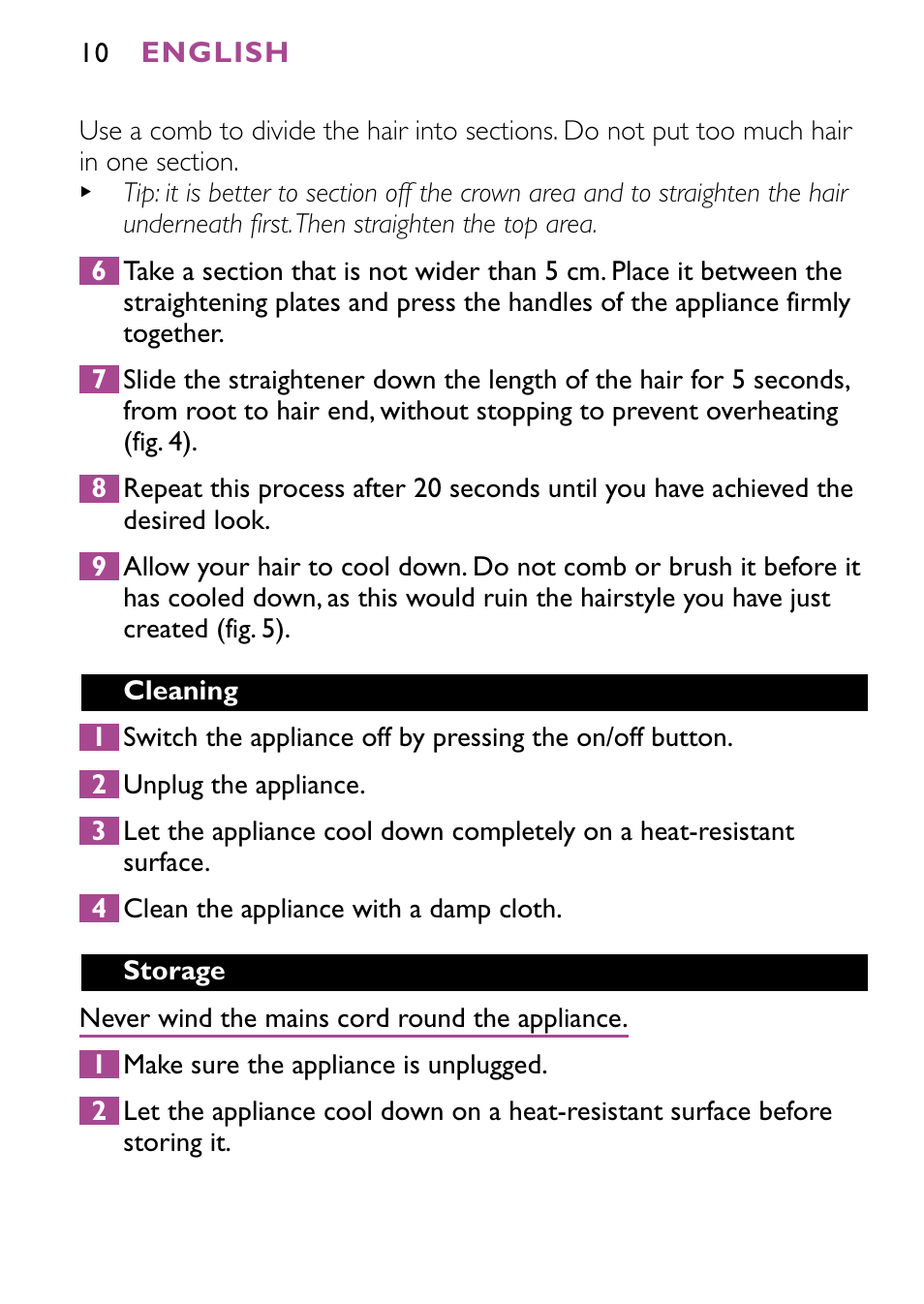 Philips HP4647 User Manual | Page 10 / 86