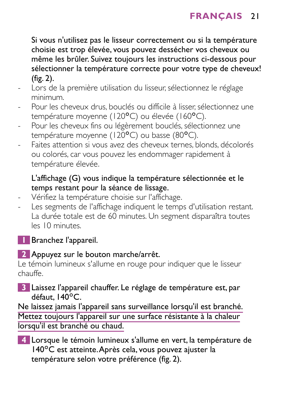 Philips HP4647 User Manual | Page 21 / 86