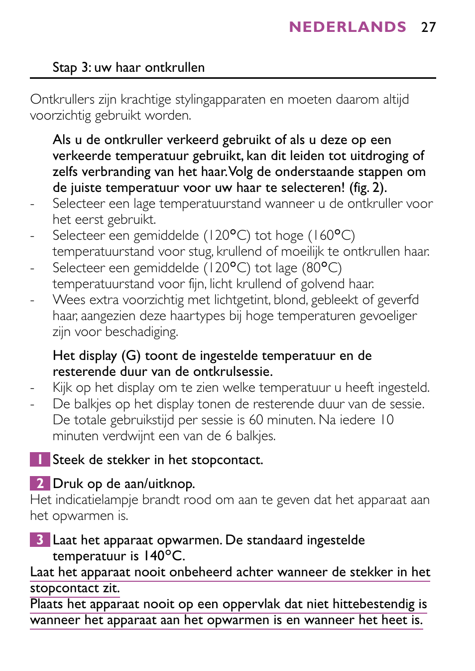 Philips HP4647 User Manual | Page 27 / 86