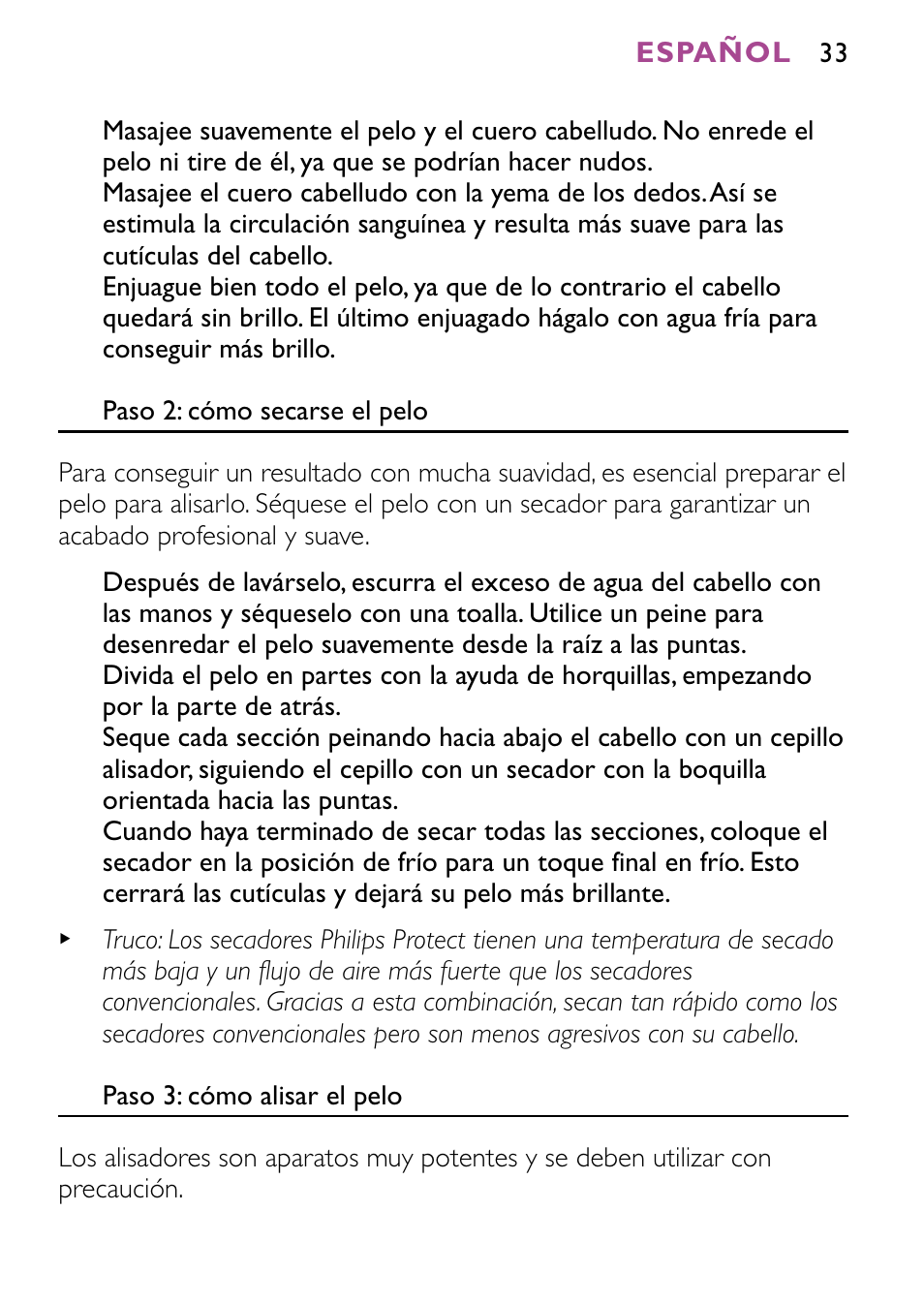 Philips HP4647 User Manual | Page 33 / 86